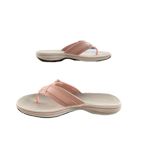 CLARKS Cloudsteppers Breeze Sea Women's Pink Flip Flops -Size 6 - Picture 2 of 6